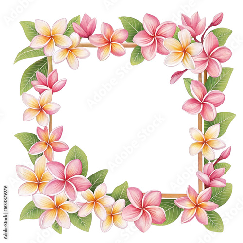 frangipani flower frame