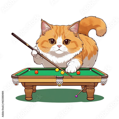 Cat Playing Snooker