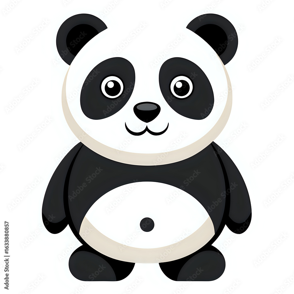 Fototapeta premium panda bear cartoon, vector illustration white background