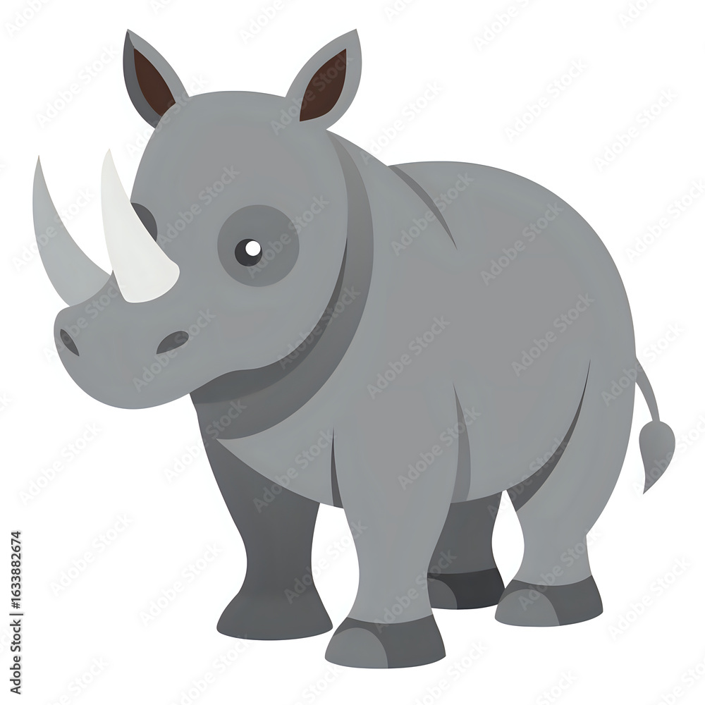 Obraz premium rhino, vector illustration white background