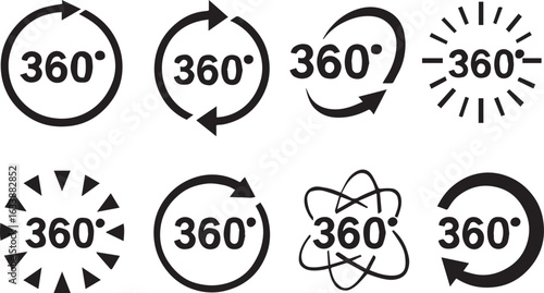 Diverse Depictions of 360 Degree Rotation A Comprehensive Visual Representation of Full Circle Motion and Direction
