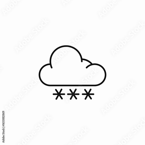 cloud heavy snow icon sign vector