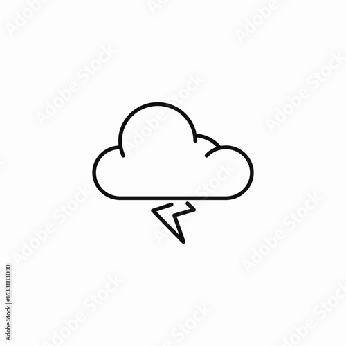 cloud thunderstorm lightning icon sign vector