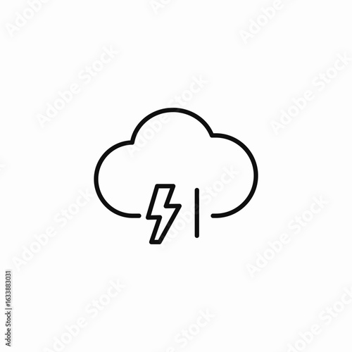 cloud with lightning icon sign vector
