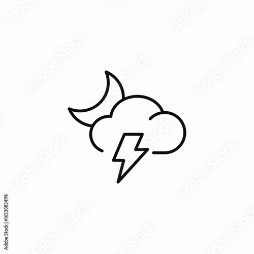 cloudy night storm icon sign vector