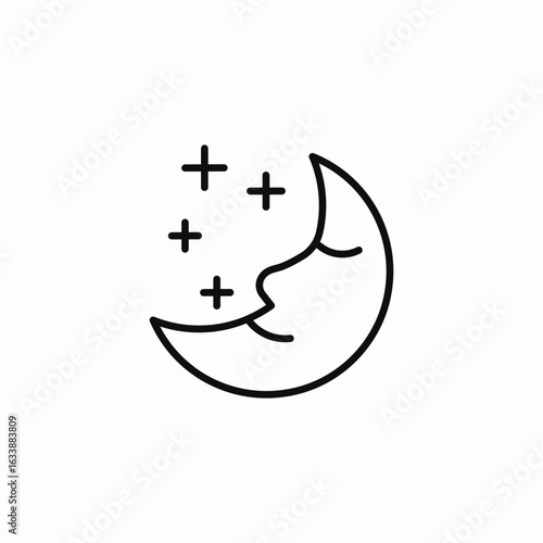 crescent moon stars icon sign vector