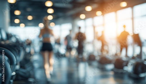 Wallpaper Mural Blurred gym interior, people working out (1) Torontodigital.ca