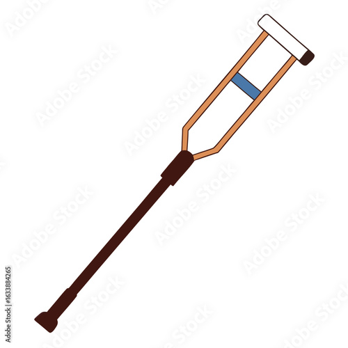 Illustration of a crutch, symbolizing medical support and mobility assistance for injury recovery