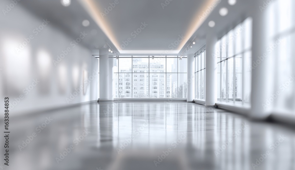 Obraz premium Modern gallery interior, bright, spacious