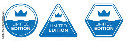 Limited Edition Collection Badges Special Product Seals with Crown and Wave Design