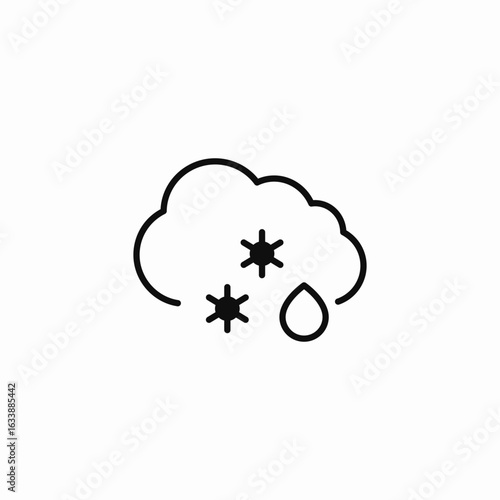 rain and snow icon sign vector