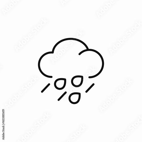 rainy cloud weather icon sign vector