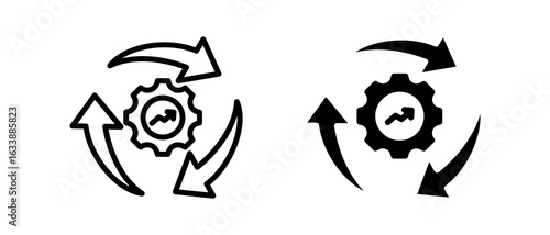Business Continuity multiple icon set of two.line and glyph vector illustration