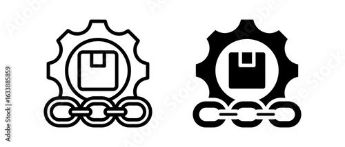 Supply Chain multiple icon set of two.line and glyph vector illustration
