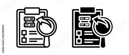 Redundancy Planning multiple icon set of two.line and glyph vector illustration
