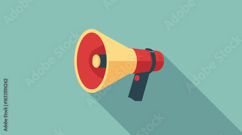 Icon illustration of a transistor megaphone, tra megaphone, megaphone, loudspeaker image. Flat design vector illustration