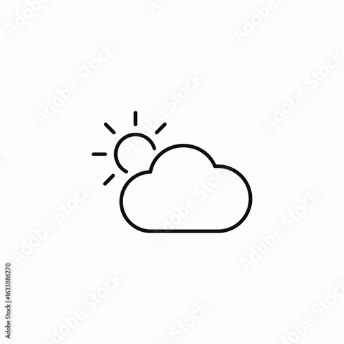 sun and cloud icon sign vector