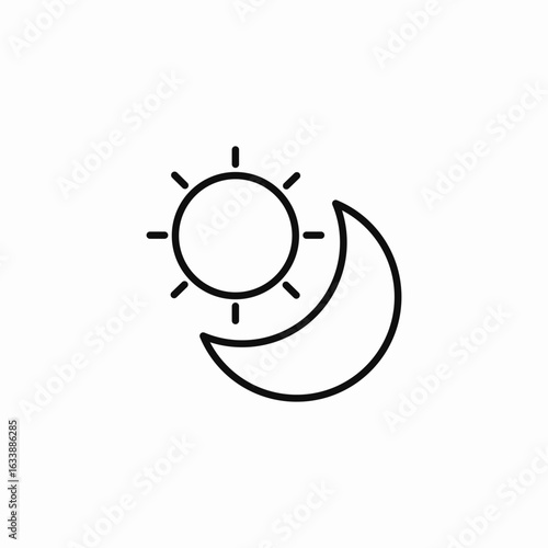 sun and moon icon sign vector