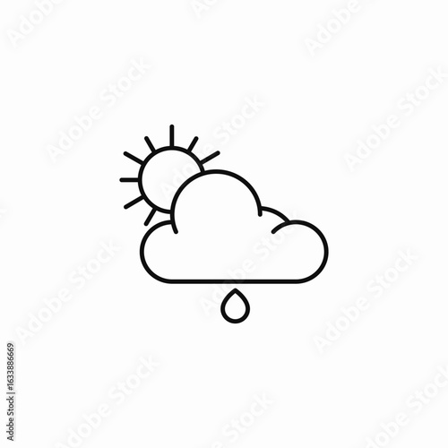 sun cloud rain icon sign vector