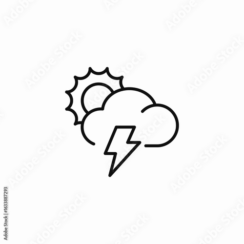 sunny stormy weather icon sign vector
