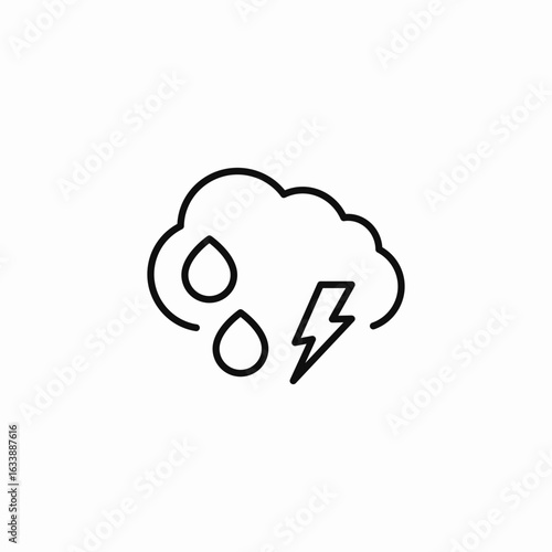 thunderstorm with rain icon sign vector