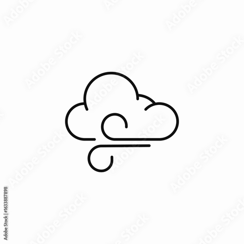 windy cloudy weather icon sign vector