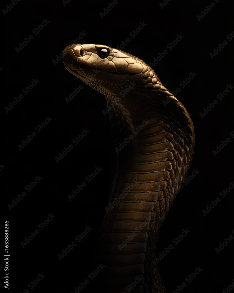 Fototapeta premium Black Mamba Striking Dramatic Light High Contrast