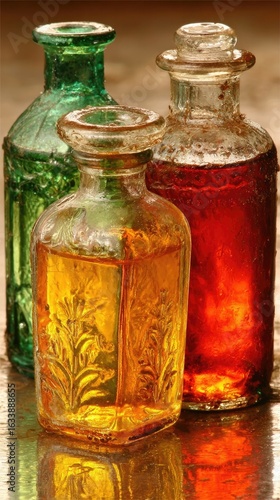 Wallpaper Mural Colored Liquid in Glass Bottles Torontodigital.ca