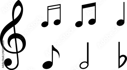 music notes on white background