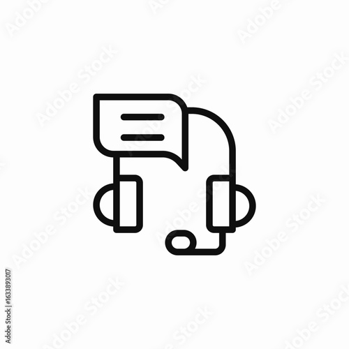 headset speech bubble icon sign vector