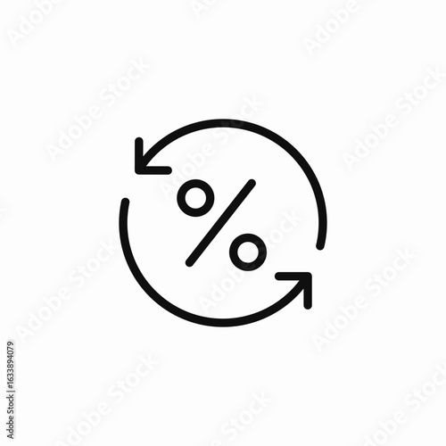 percentage refresh circle icon sign vector