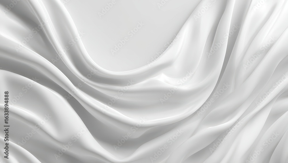 Fototapeta premium White fabric drapes in flowing folds