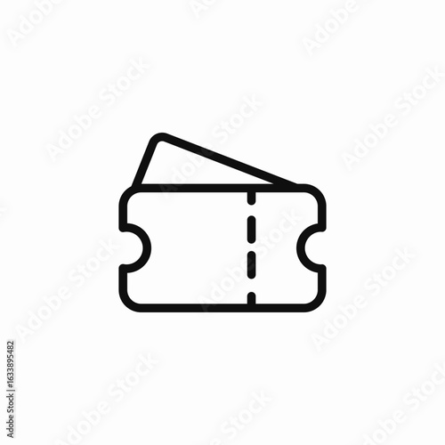 two tickets stack icon sign vector