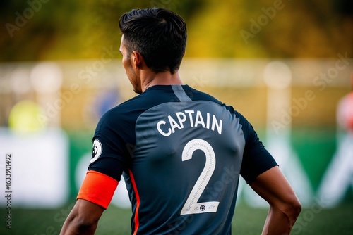 ChatGPT powiedział:
Football/Soccer player standing with his back to the camera, wearing a jersey with the number 2 and the word 