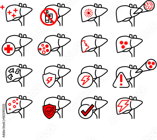 Human Liver Flat Icon Internal Organ Health Symbol Vector Illustration, pictogram
