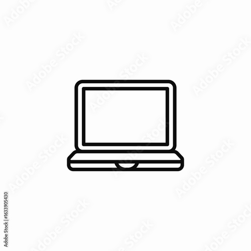 open laptop computer icon sign vector