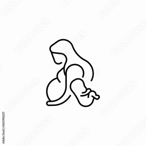 pregnant mother baby icon sign vector