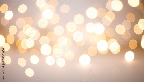 Golden bokeh light effect on a soft beige background, creating a festive and dreamy ambiance.
