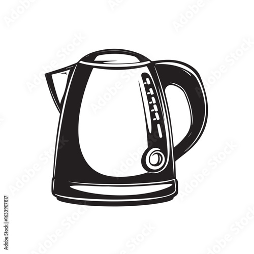 electric kettle silhouette, electric kettle vector silhouette icon, electric kettle silhouette vector art illustration, electric kettle silhouette minimalist design