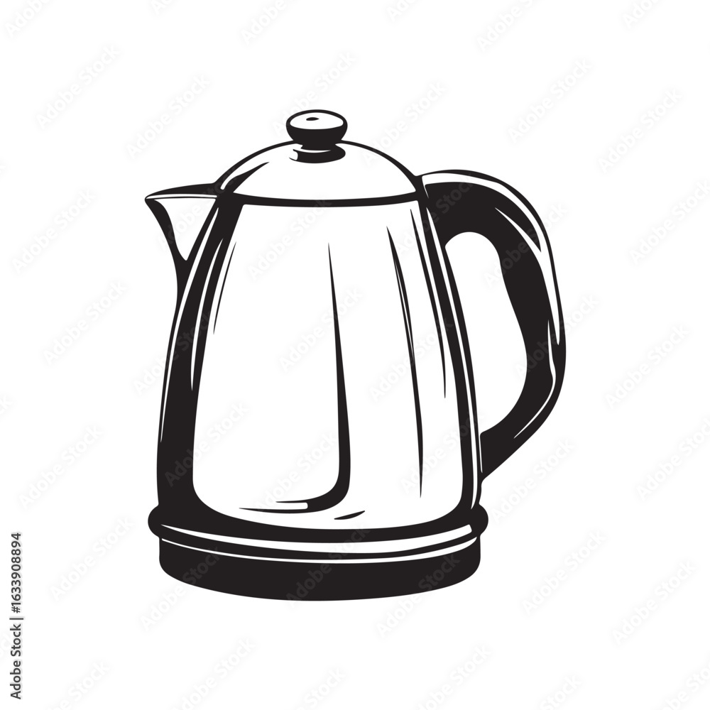 Fototapeta premium electric kettle silhouette, electric kettle vector silhouette icon, electric kettle silhouette vector art illustration, electric kettle silhouette minimalist design