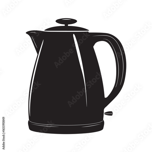 electric kettle silhouette, electric kettle vector silhouette icon, electric kettle silhouette vector art illustration, electric kettle silhouette minimalist design