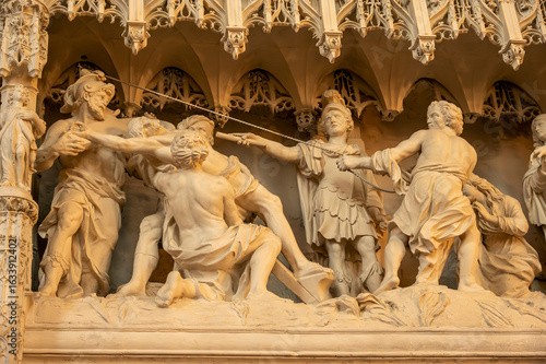Tour of the choir, Chartres Cathedral, Notre-Dame de Chartres, Eure-et-Loir, France, classified as a UNESCO heritage
