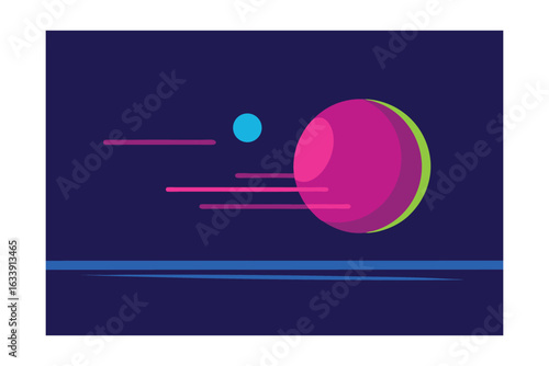 Padel Ball Bouncing on Neon Wall