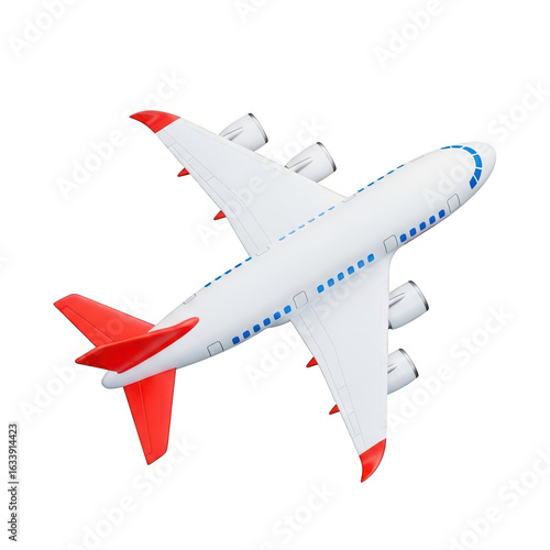 3d airplane isolated on transparent background