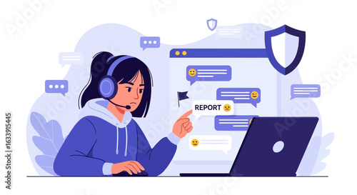 Reporting Harmful Content Online: A Digital Citizen's Responsibility Illustration