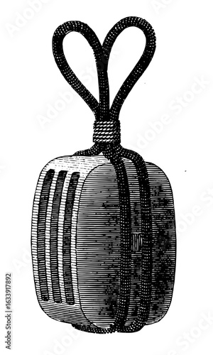 Vintage Hand-drawn Pulley Block