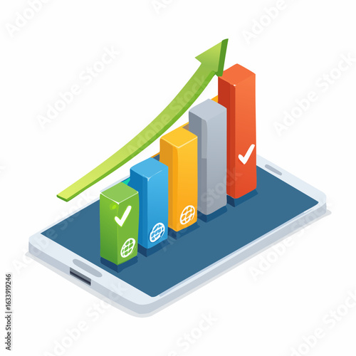 Isometric Stock Market Rise – 3D Vector for Infographics Free Download Isometric Stock Market Rise – 3D Vector for Infographics - GFXLoad