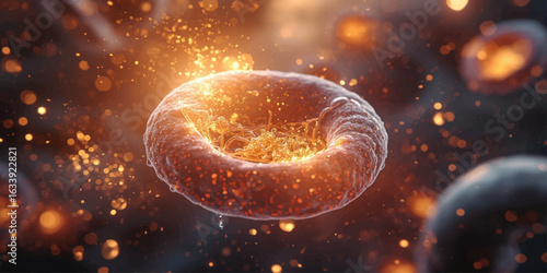 Supernova explosion with dynamic energy and hot fiery space impact.