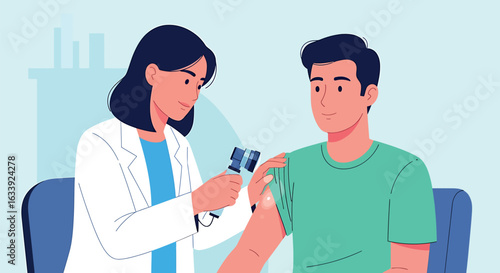Dermatology Skin Examination: Doctor Checking Patient's Moles for Health and Prevention