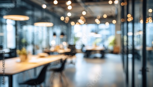 Wallpaper Mural Blurred view of modern workspace Torontodigital.ca